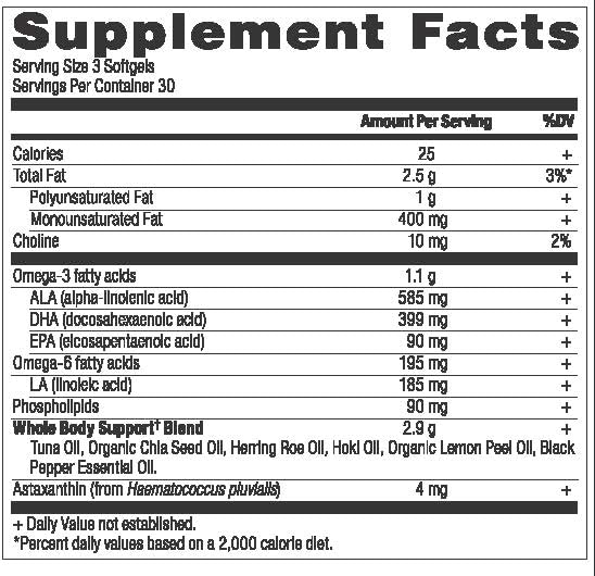 Ancient Nutrition Ancient Omegas Whole Body 85g side view