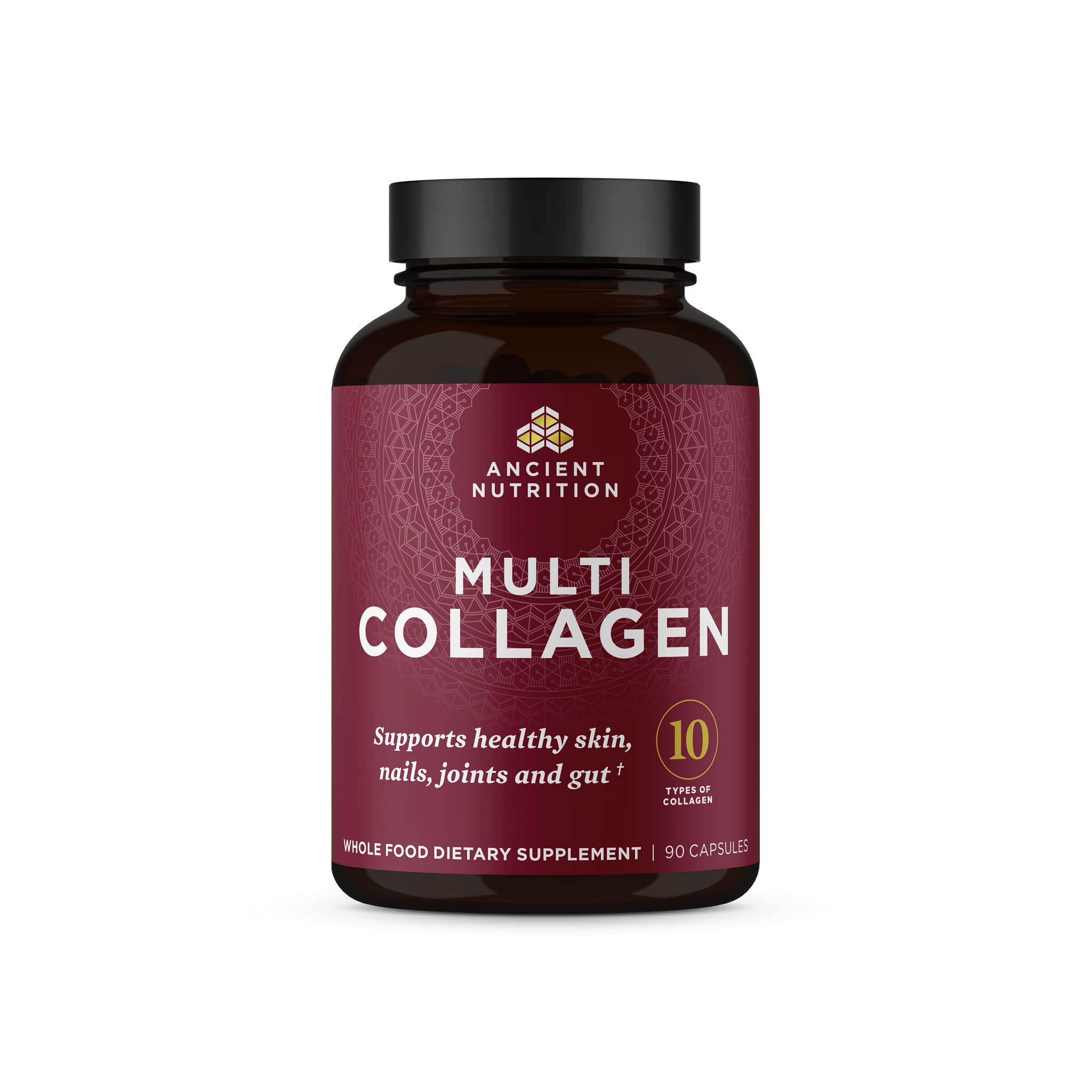Ancient Nutrition Collagen Capsules front view with packaging