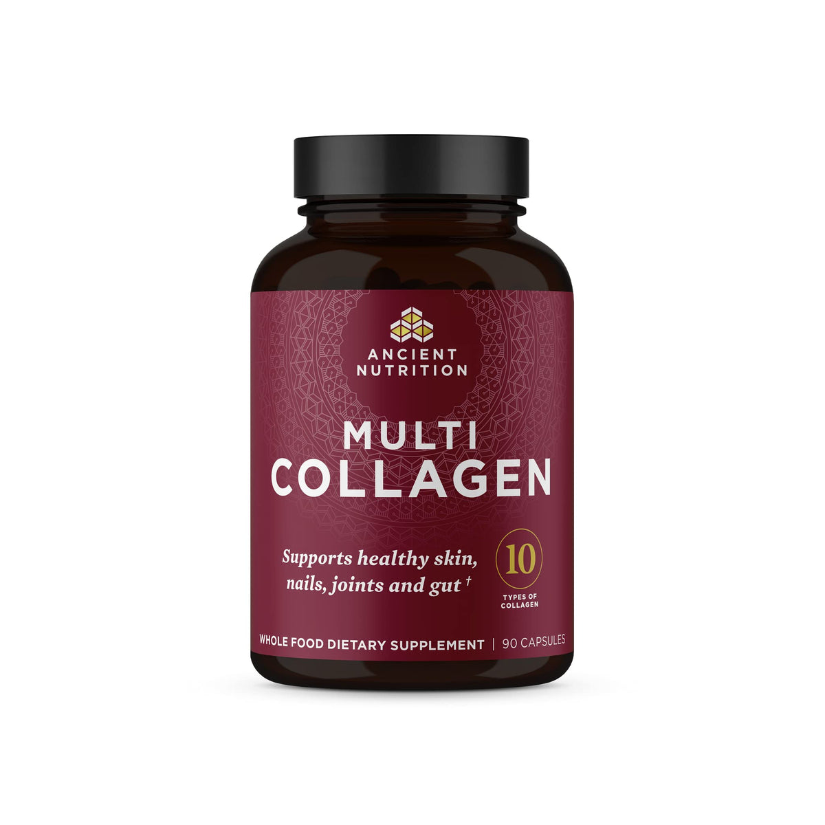 Ancient Nutrition Collagen Capsules front view with packaging