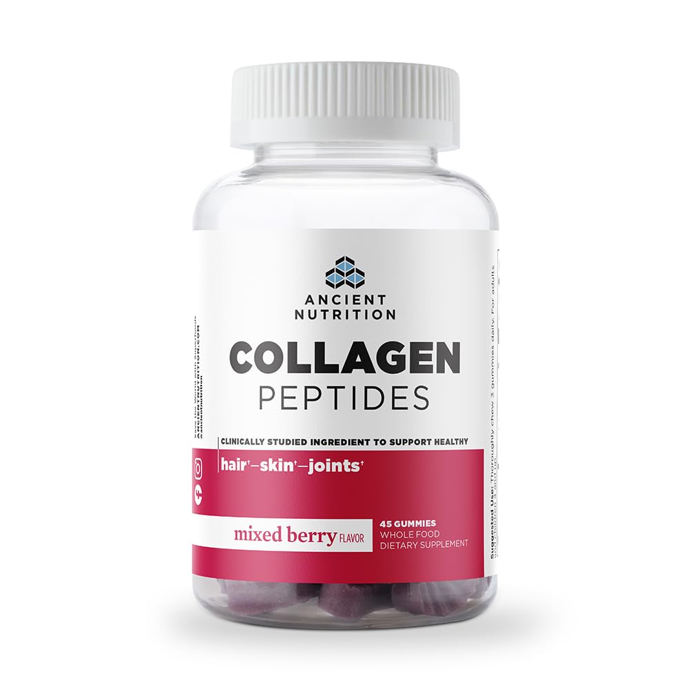 Ancient Nutrition Collagen Peptides Gummies Mixed Berry bottle front view