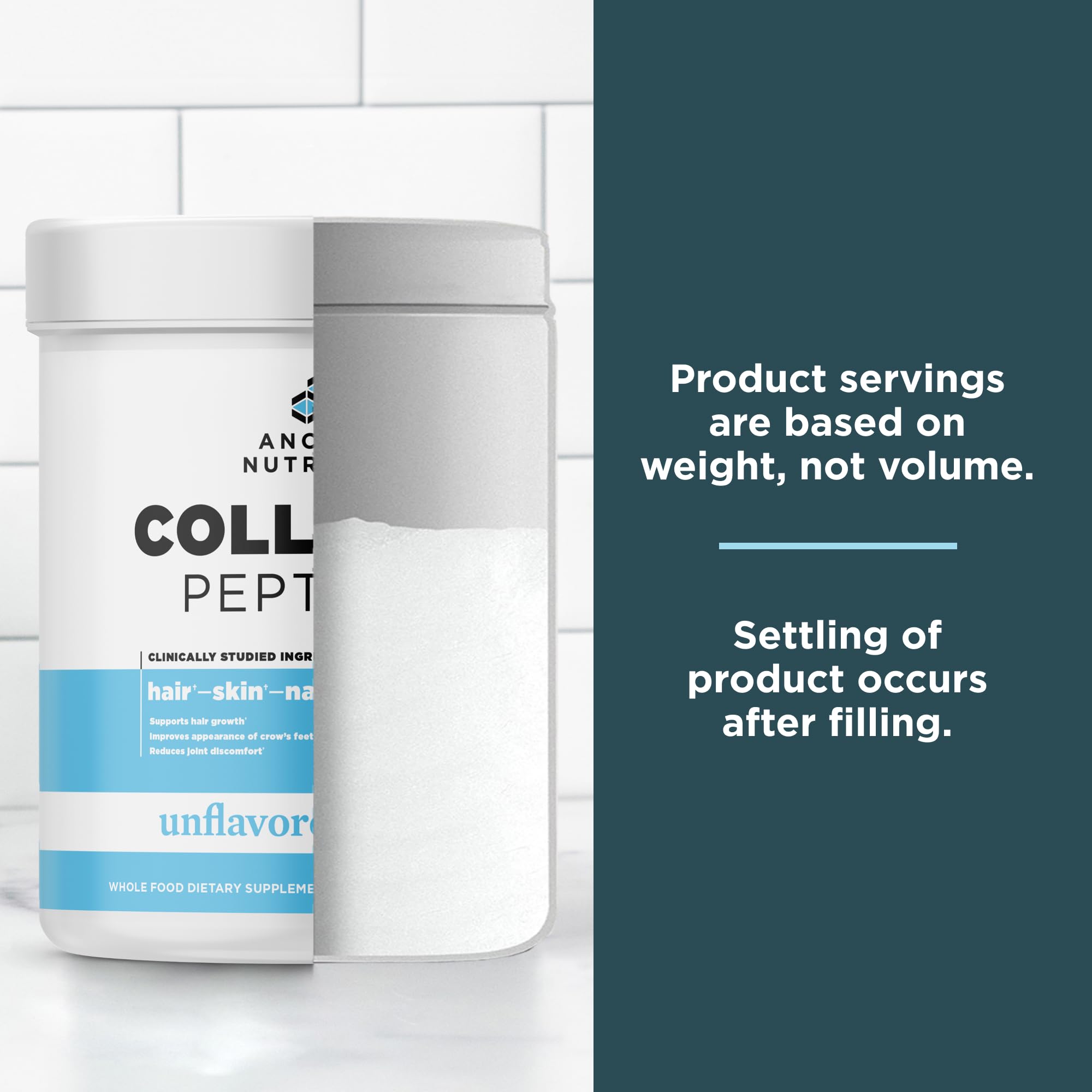 Ancient Nutrition Collagen Peptides Powder lifestyle scene with smoothie