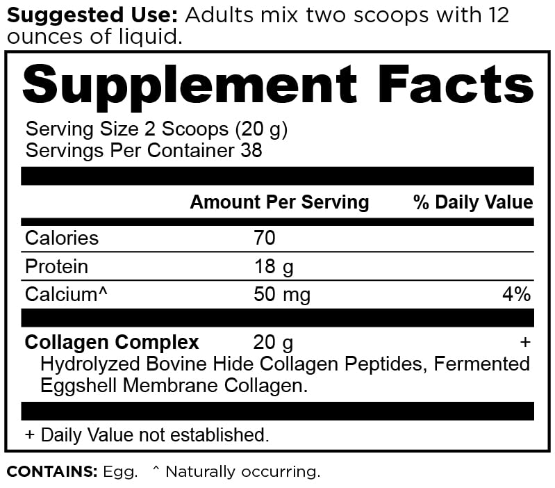 Ancient Nutrition Collagen Peptides Powder unflavored nutritional information