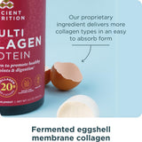 Ancient Nutrition Collagen Powder 454g in a glass of water