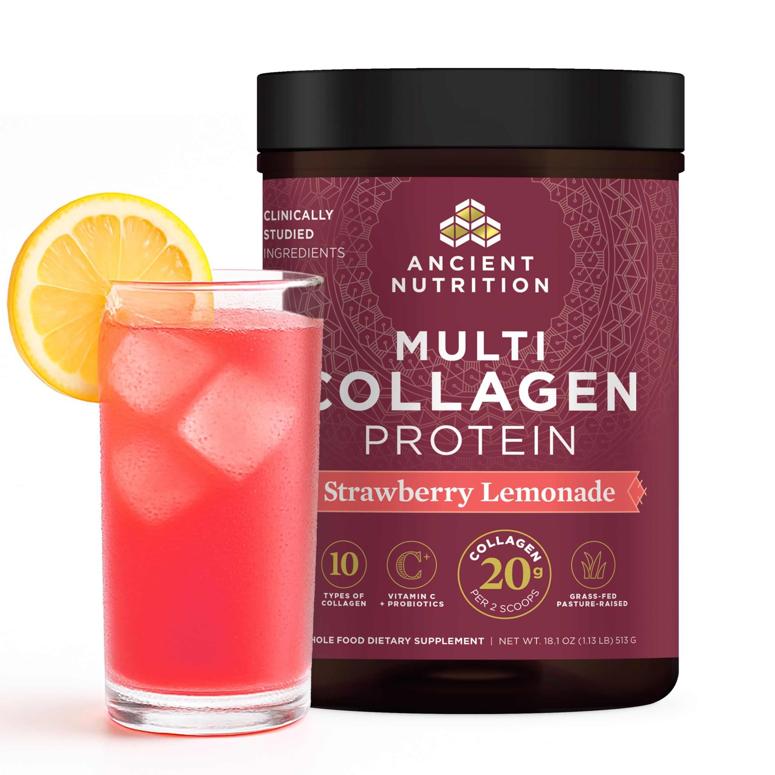 Ancient Nutrition Collagen Powder 513g front view