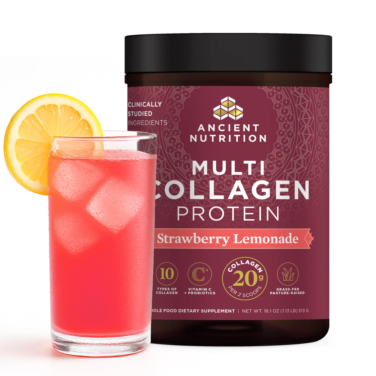 Ancient Nutrition Collagen Powder 513g front view
