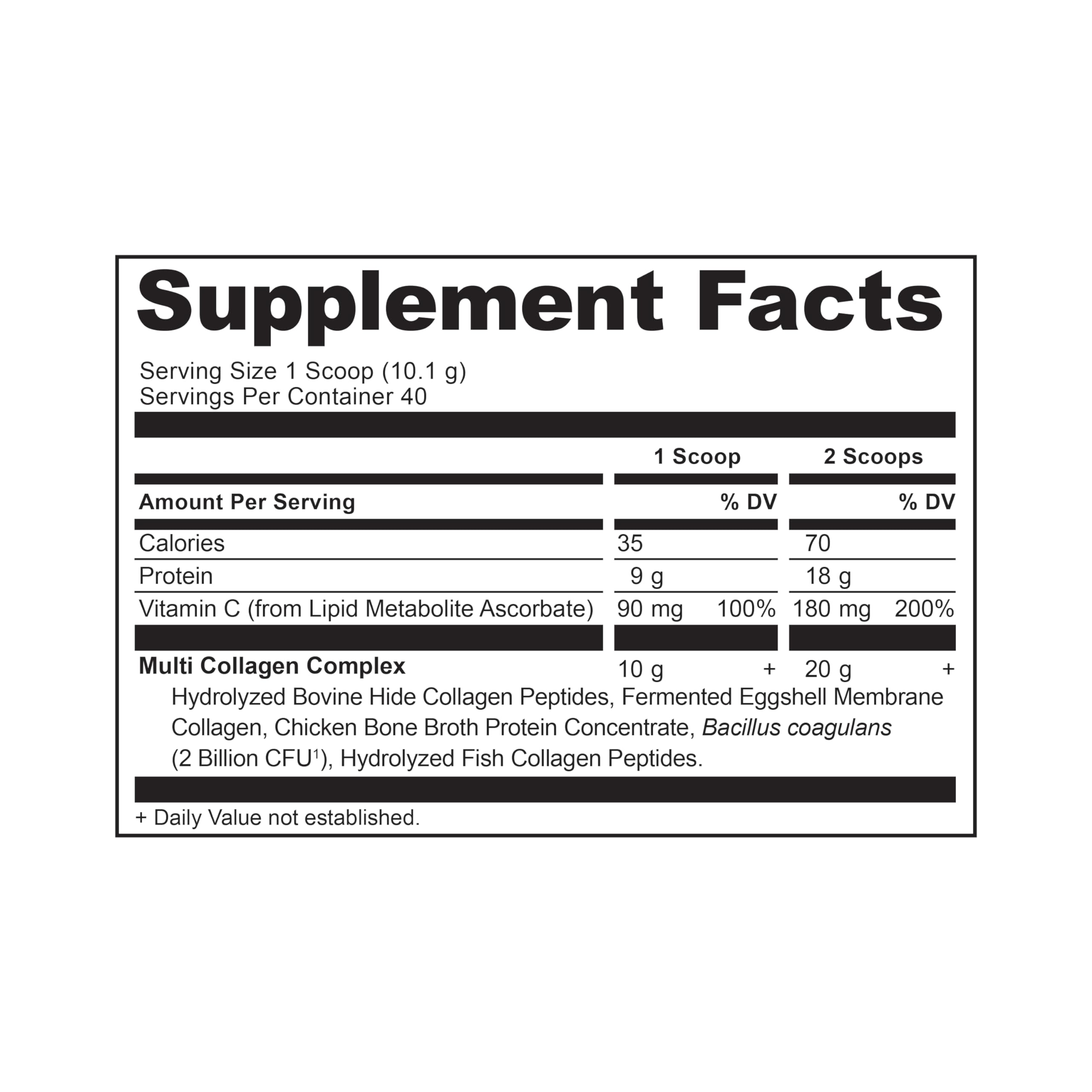 Ancient Nutrition Collagen Powder nutritional information