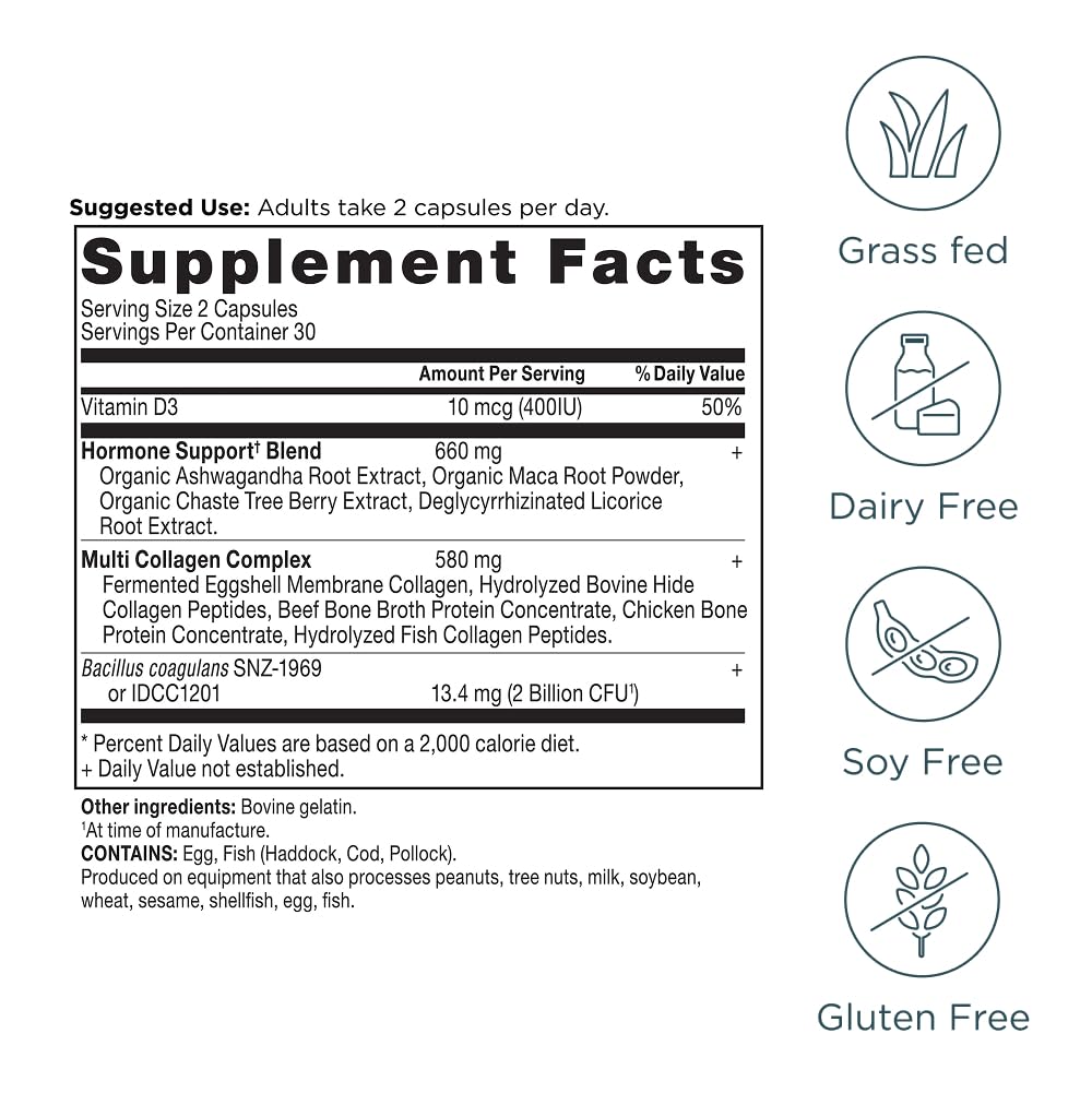 Ancient Nutrition Collagen Supplement with a measuring spoon