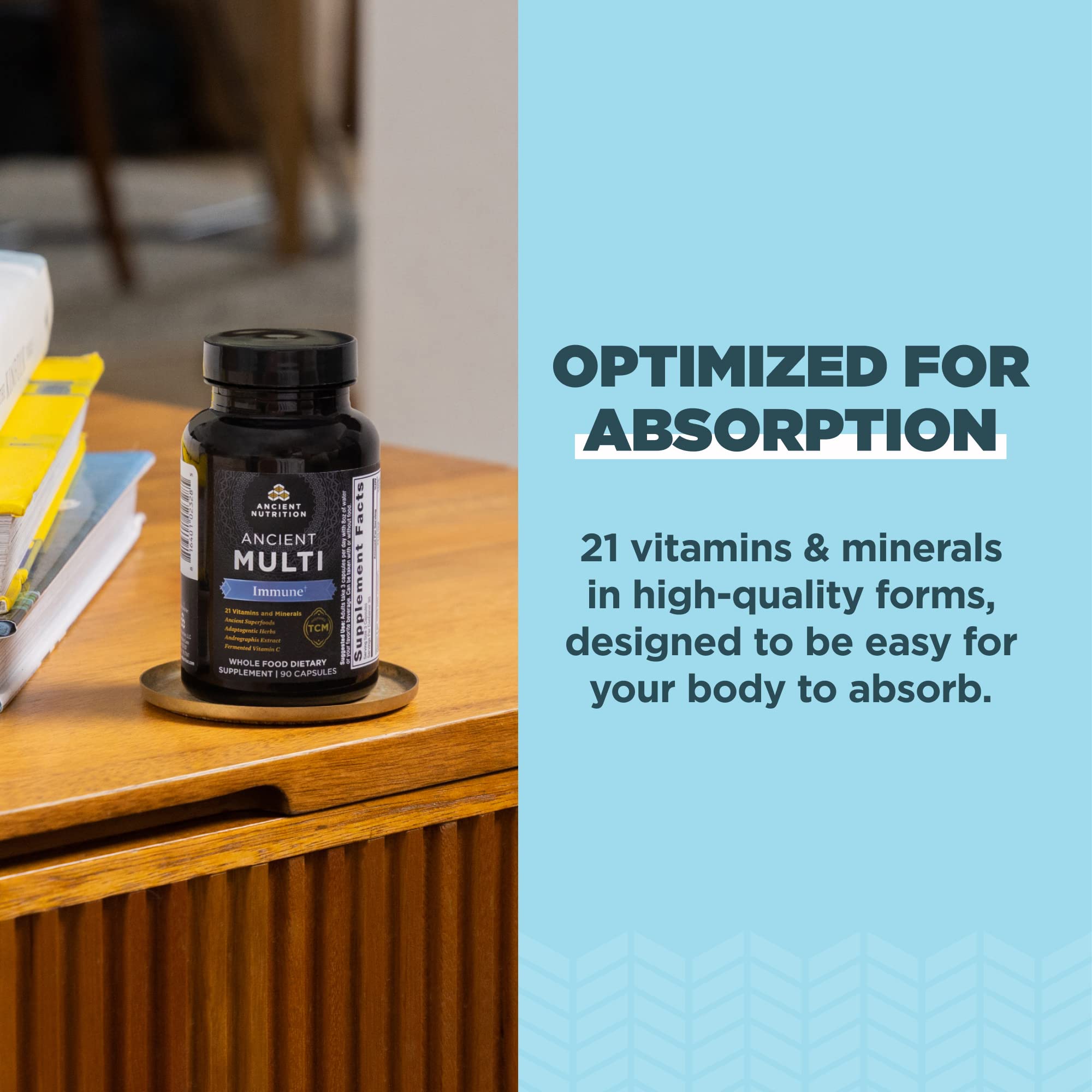 Ancient Nutrition Daily daily wellness Support Capsules on a table