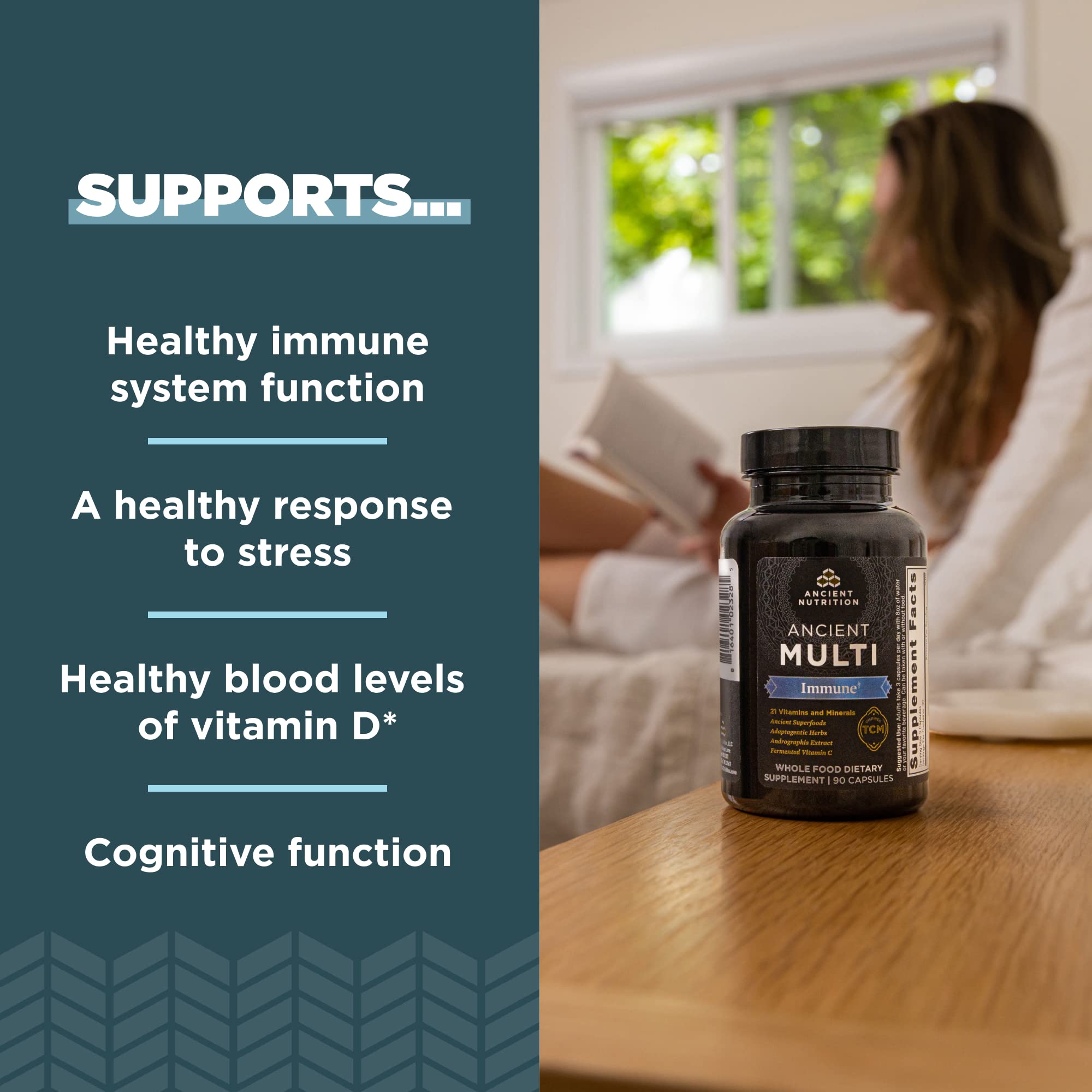 Ancient Nutrition Daily daily wellness Support Capsules with bottle open