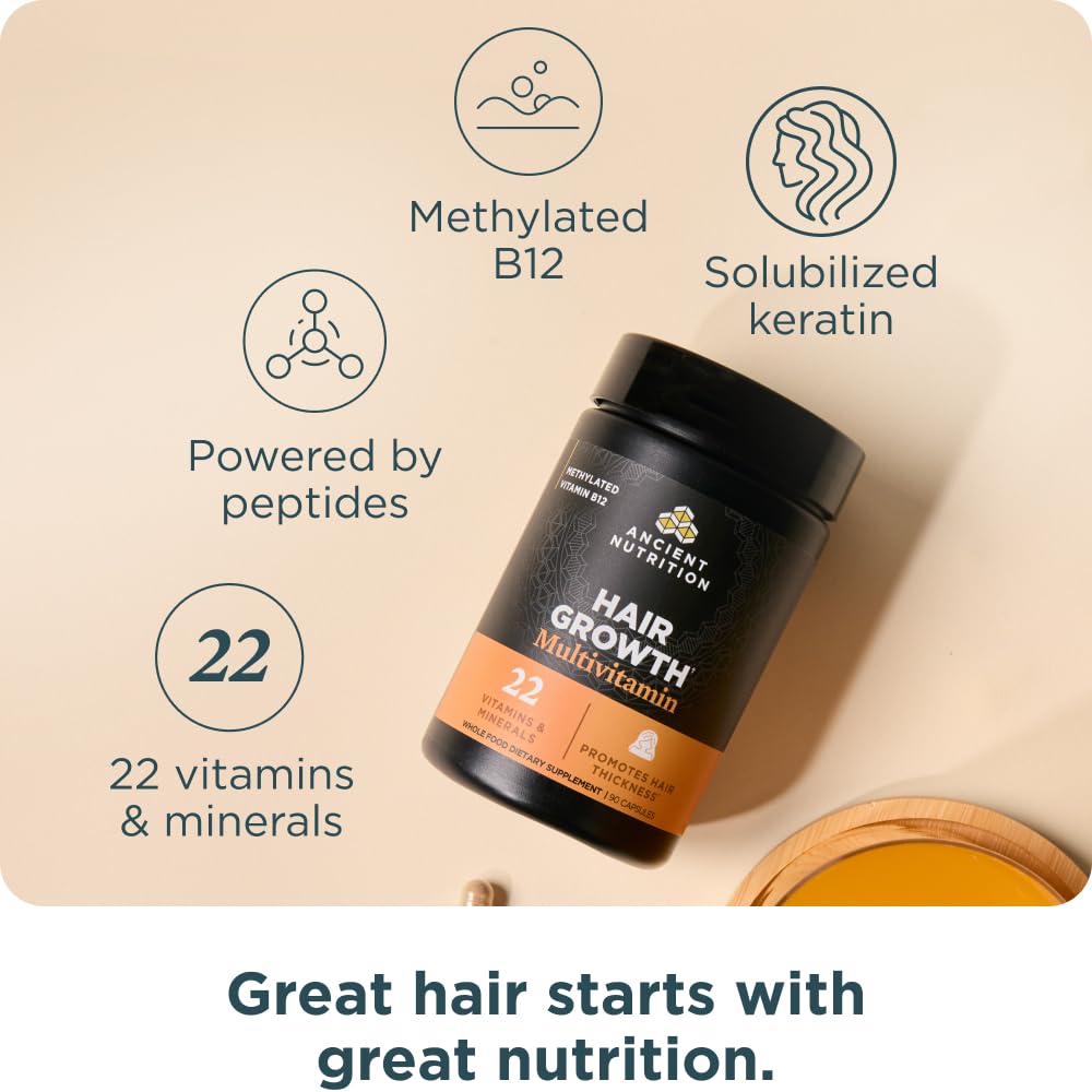 Ancient Nutrition Hair Growth Support Blend 106g back view