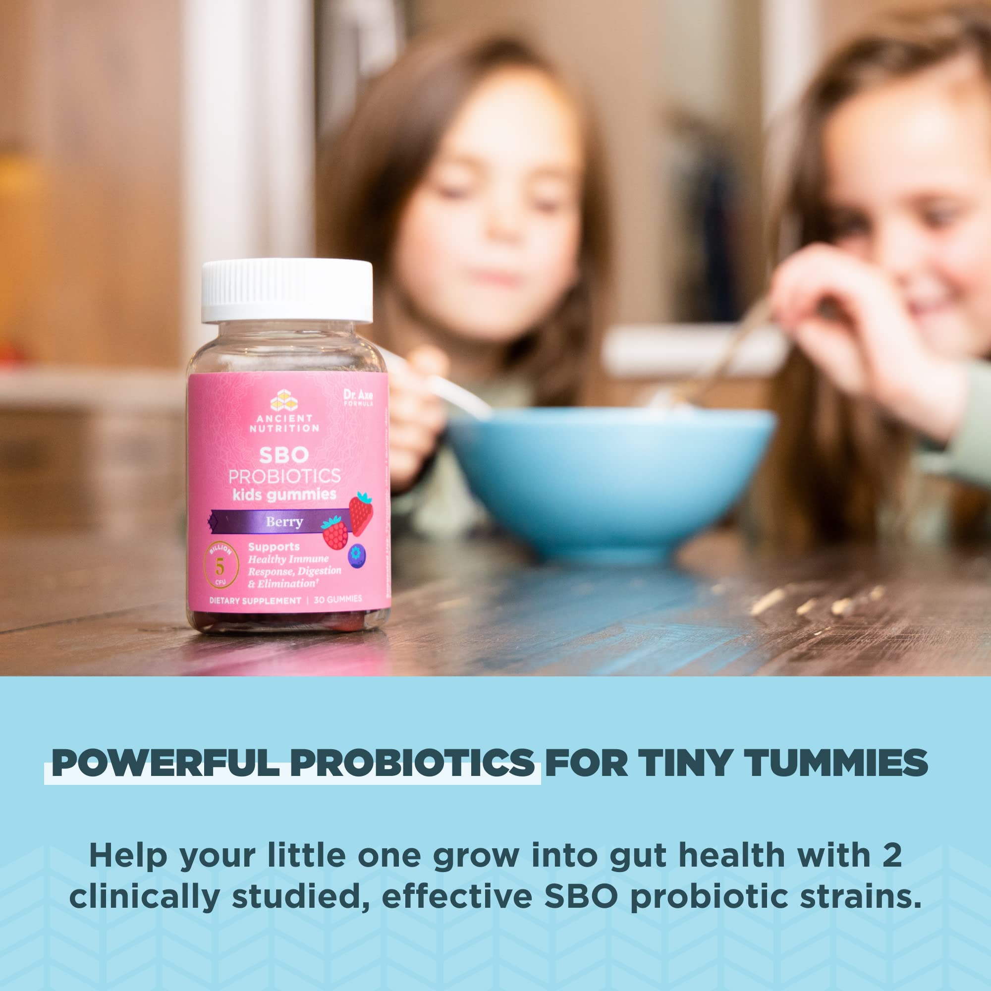 Ancient Nutrition Kids SBO Probiotics Gummies close-up of gummies