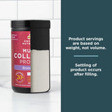 Ancient Nutrition Multi Collagen Protein Brain support powder in a glass