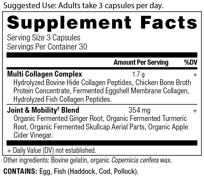 Ancient Nutrition Multi Collagen Protein Capsules 90 Count bottle side view