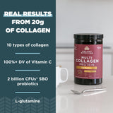 Ancient Nutrition Multi Collagen Protein Gut Restore scoop with powder