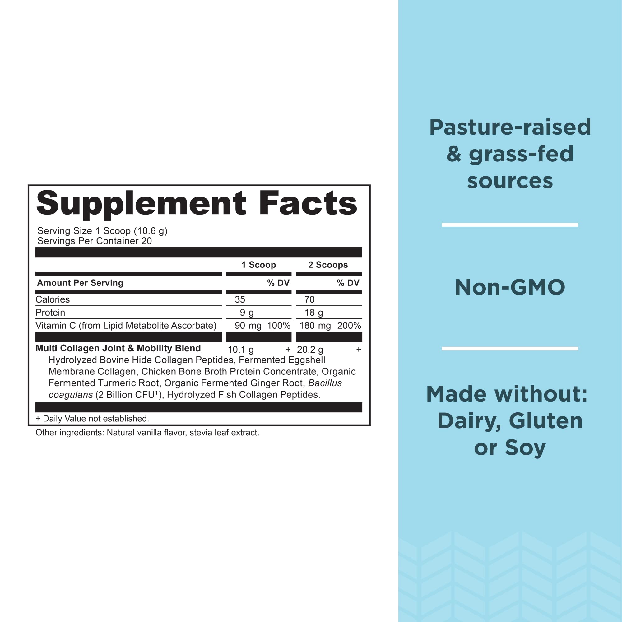 Ancient Nutrition Multi Collagen Protein packaging side view