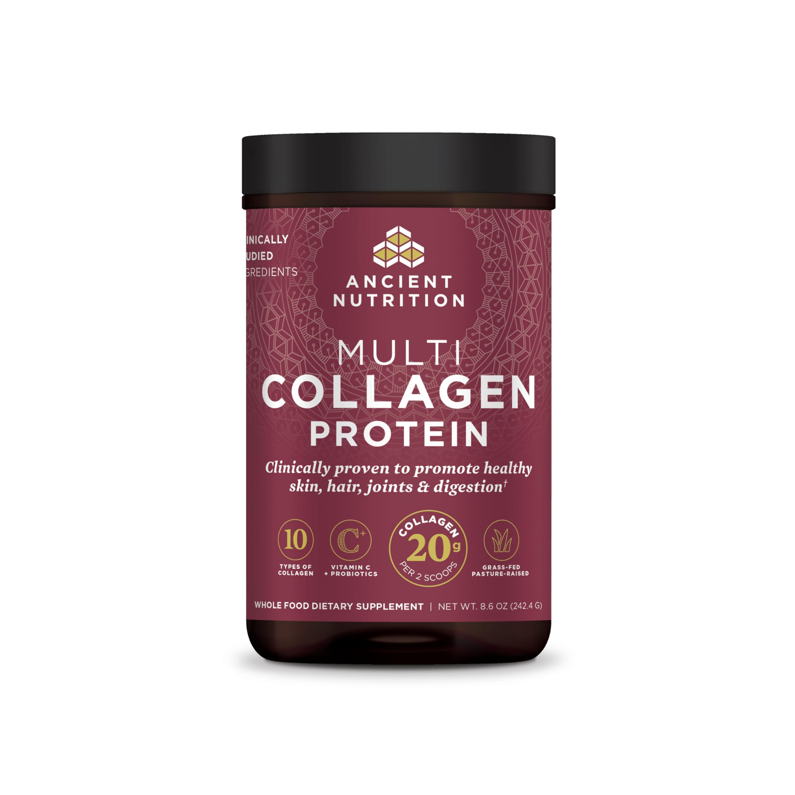 Ancient Nutrition Multi Collagen Protein Powder unflavored tub front view