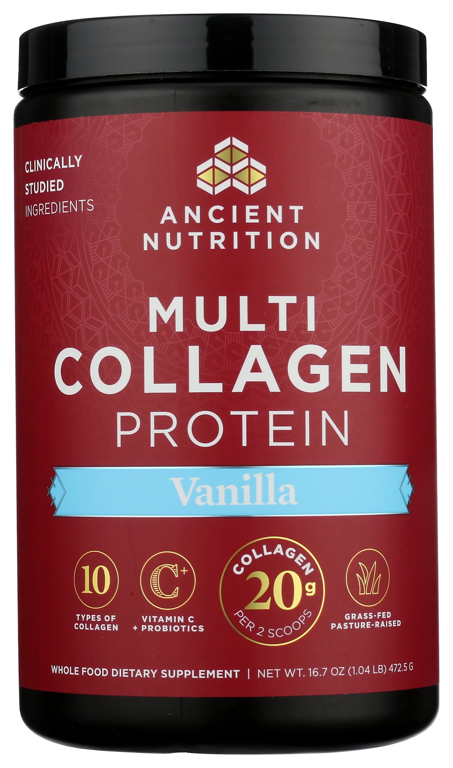 Ancient Nutrition Multi Collagen Protein Powder Vanilla in a smoothie