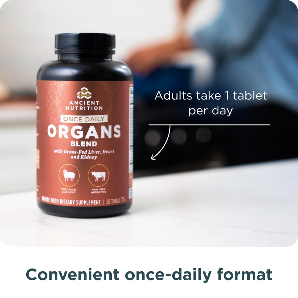 Ancient Nutrition Multi Organ Blend 82g displayed on a wooden table