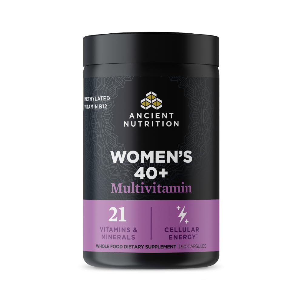 Ancient Nutrition Multivitamins for Women 40+ front view with packaging