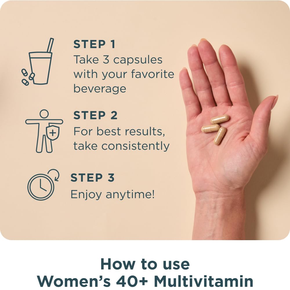Ancient Nutrition Multivitamins for Women 40+ lifestyle scene with water