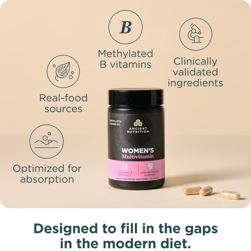 Ancient Nutrition Multivitamins TCM Women’s Blend capsule close-up