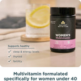 Ancient Nutrition Multivitamins TCM Women’s Blend with water glass