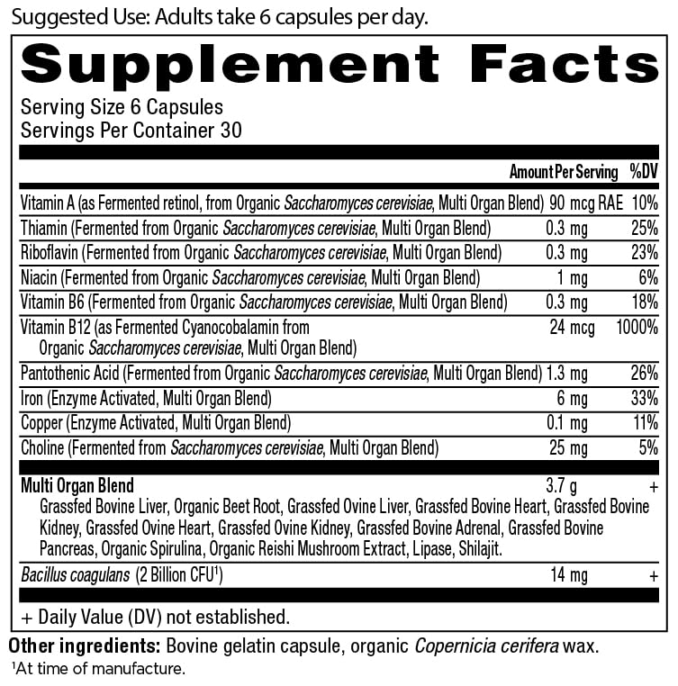 Ancient Nutrition Organ Supplements Complex bottle side view