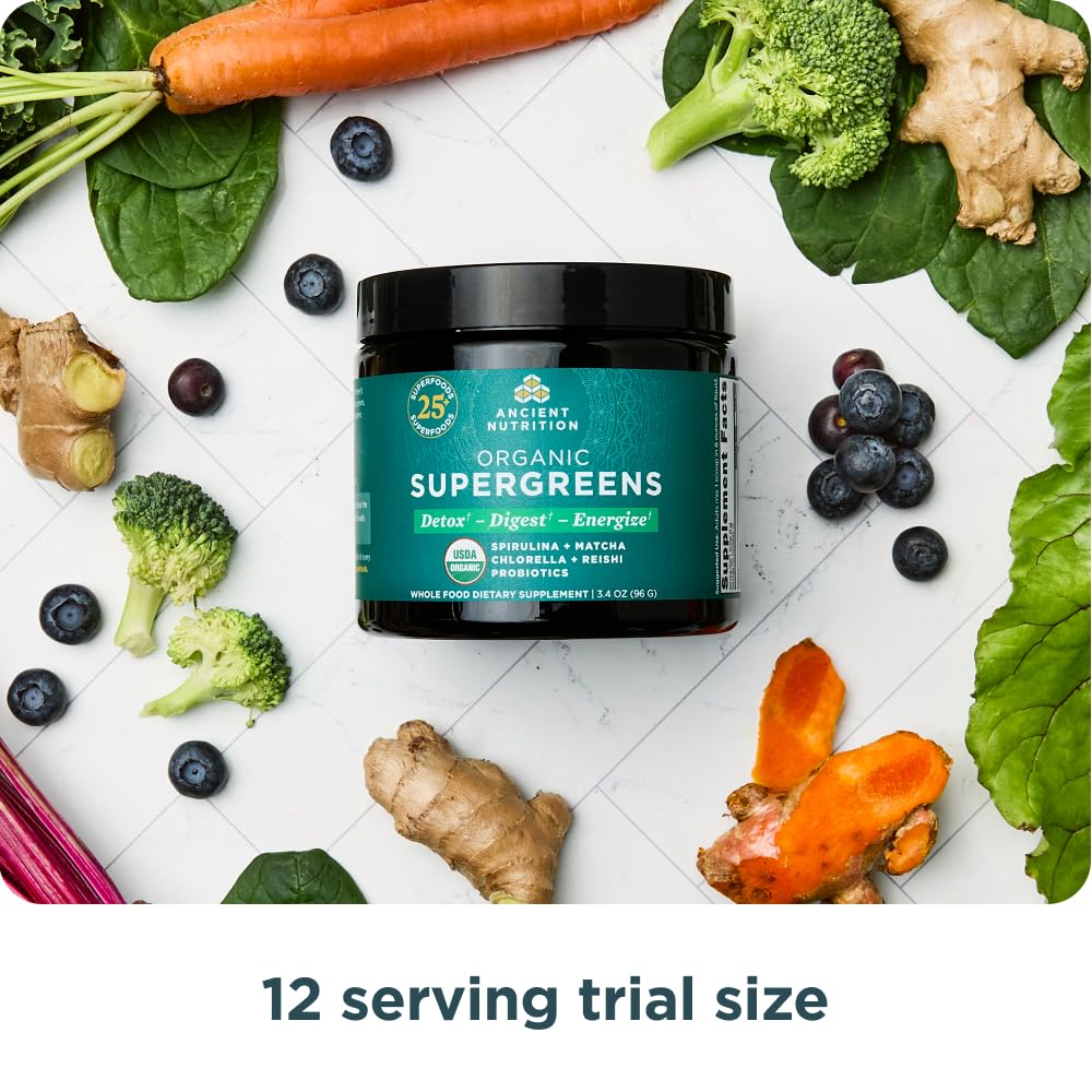 Ancient Nutrition Organic Super Greens Powder nutritional information