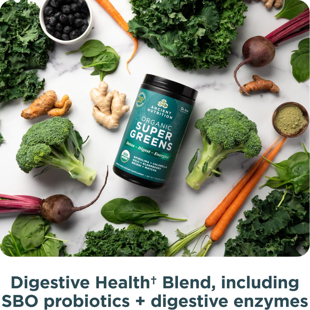 Ancient Nutrition Organic Super Greens Powder nutritional information