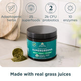 Ancient Nutrition Organic Super Greens Powder tub side view