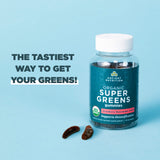 Ancient Nutrition Organic SuperGreens Gummies with fresh fruits and greens