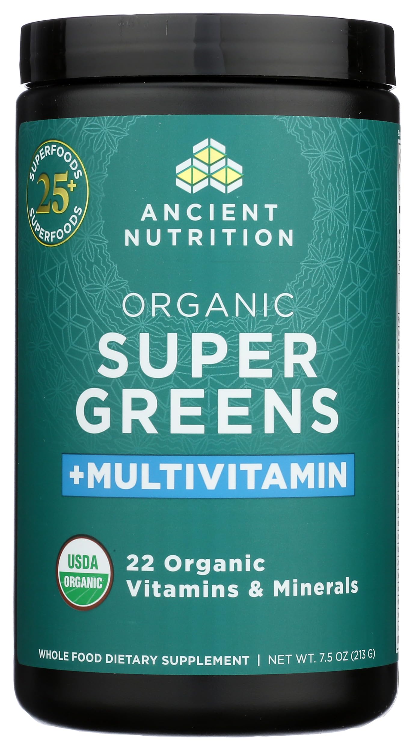 Ancient Nutrition Organic SuperGreens + Multivitamin Powder ingredients list