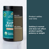 Ancient Nutrition Organic SuperGreens + Organic Collagen mixed in a smoothie
