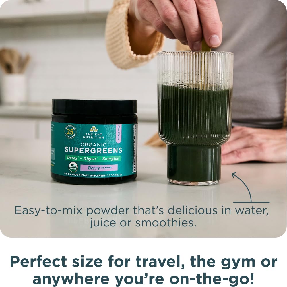 Ancient Nutrition Organic SuperGreens Powder 150g ingredients list