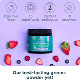 Ancient Nutrition Organic SuperGreens Powder 150g scoop with powder