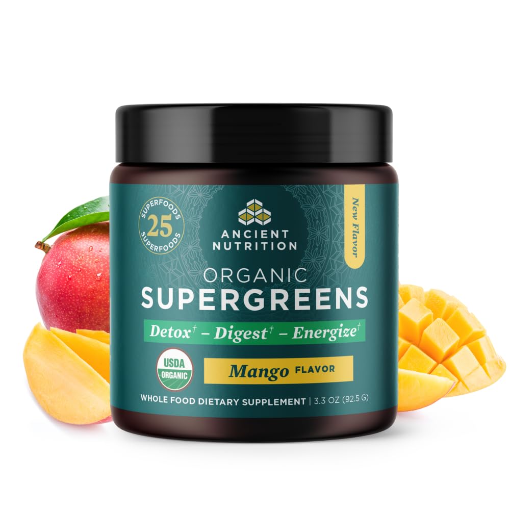 Ancient Nutrition Organic SuperGreens Powder 159g front view