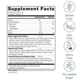 Ancient Nutrition Organic SuperGreens Powder back view showing ingredients