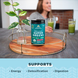Ancient Nutrition Organic SuperGreens Powder scoop and powder