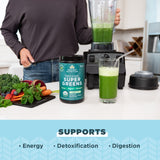 Ancient Nutrition Organic SuperGreens Powder scoop with powder
