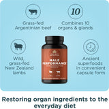 Ancient Nutrition Organs Supplement Complex for Men 180 Count capsules close-up