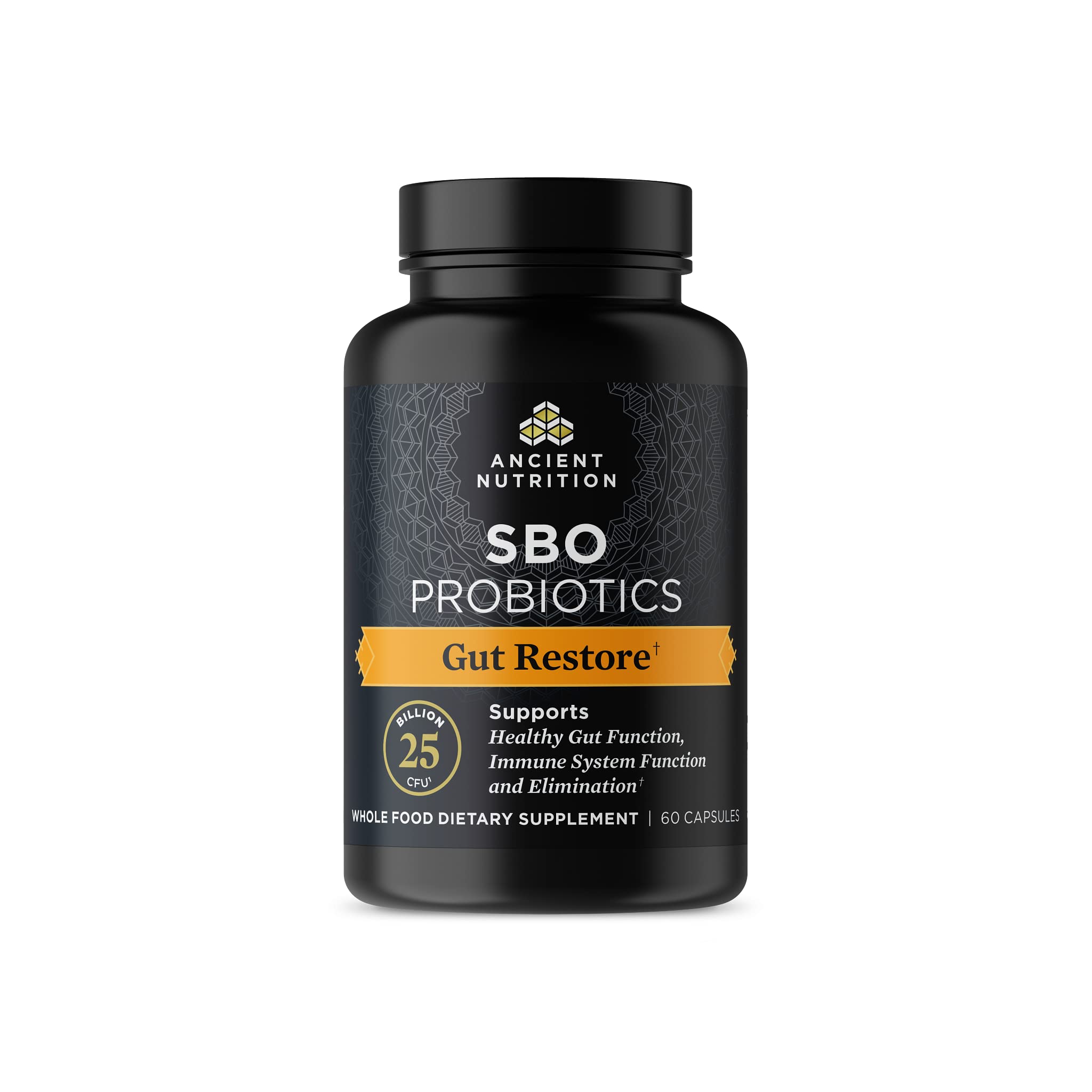 Ancient Nutrition SBO Gut Restore Probiotics 60 Count Capsules front view