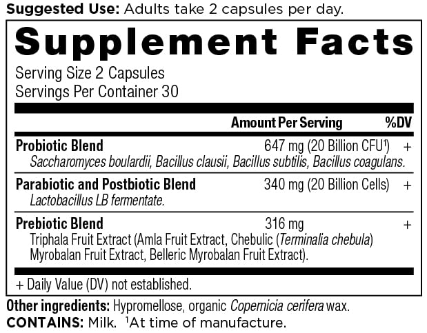 Ancient Nutrition SBO Probiotic Trinity bottle side view