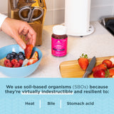 Ancient Nutrition SBO Probiotics Gummies Berry flavour bottle with gummies