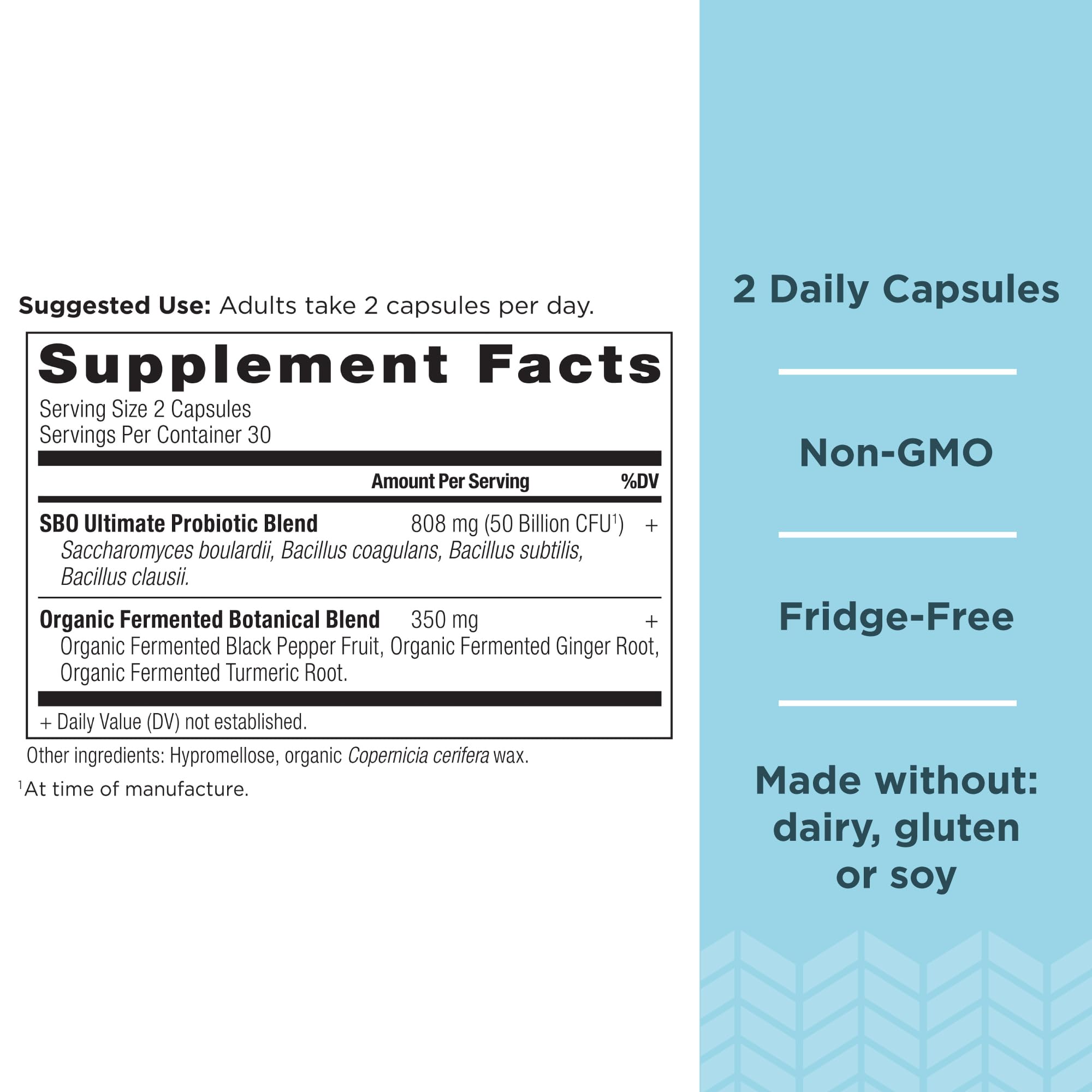 Ancient Nutrition SBO Probiotics Ultimate 50g capsule side view