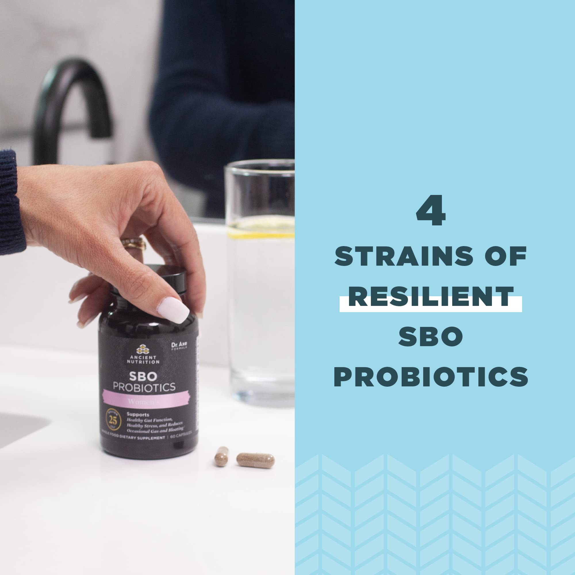 Ancient Nutrition SBO Probiotics Women's bottle with cap