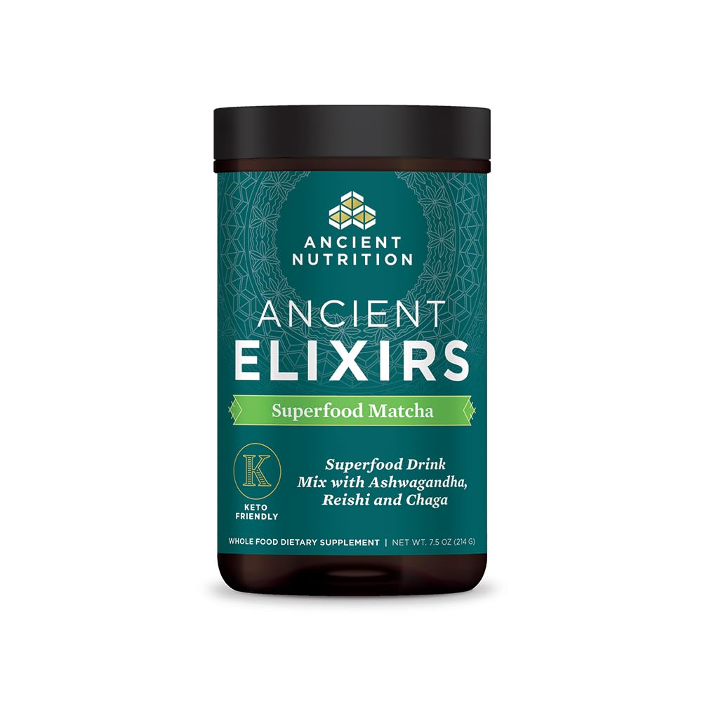 Ancient Nutrition Superfood Matcha Powder tub front view