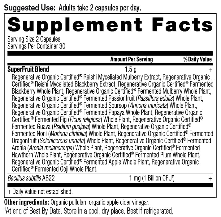 Ancient Nutrition SuperFruits Blended Vitamin Supplement side view