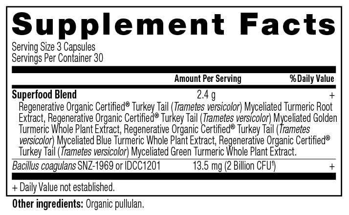 Ancient Nutrition Turmeric Capsules side view showing label