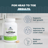 Ancient Nutrition Vegetarian Collagen Peptides Tablets on a wooden table