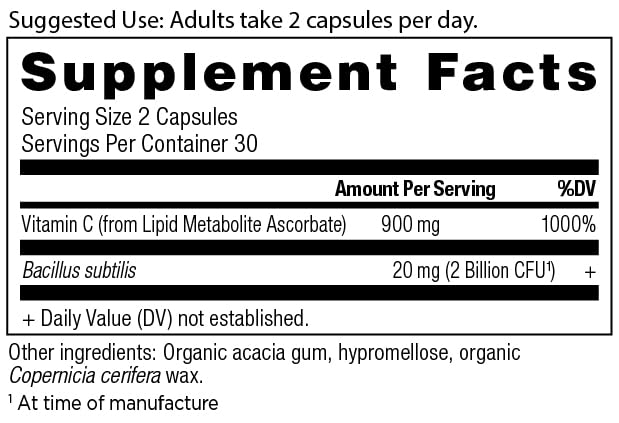 Ancient Nutrition Vitamin C Supplement side view